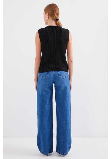 Gabria Kadın Triko Yelek Siyah