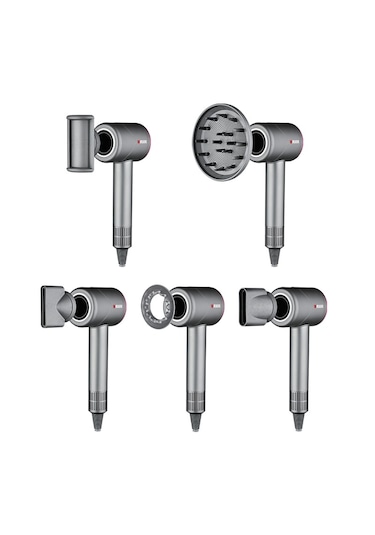 Saç Kurutma Ve Şekillendirme Supersonic 1600W Turbo Motor 5 in 1 Saç Kurutma Makinesi