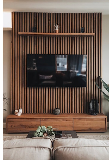 Akupanel Flex 60x245 Cm Ceviz Renk Akustik Ahşap Duvar Paneli Ceviz