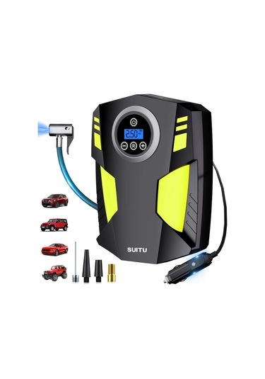 Willowhaven Araçta Kullanılabilir Kablolu Dijital Şişirme Cihazı Hızlı Lastik Basınç Göstergesi Seyahat