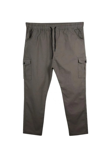 Kargo Cepli 100 Kilo-180 Kilo Arası Için Uygun Erkek Büyük Beden Gabardin Pantolon Toprak