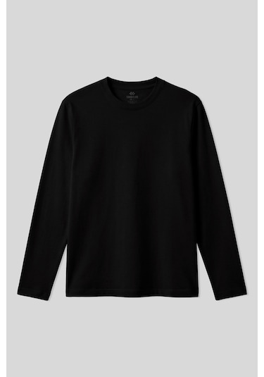 Tommy Life Siyah Standart Fit Basic O Yaka Erkek Sweatshirt - 87997 Siyah