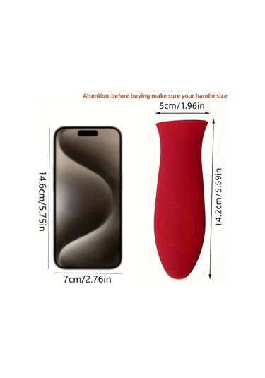 Sunshine011 Döküm Tava Ve Metal Tencere Kırmızı Isıya Dayanıklı Silikon Tutacak Kırmızı