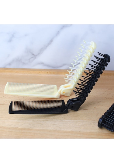 Samdoo Beyaz Çift Fonksiyonlu Katlanabilir Saç Tarzı Combı - İnce Ve Geniş İğne Tasarımı, Ergonomik Tutuş, Taşınabilir Dayanıklı Pp Malzeme