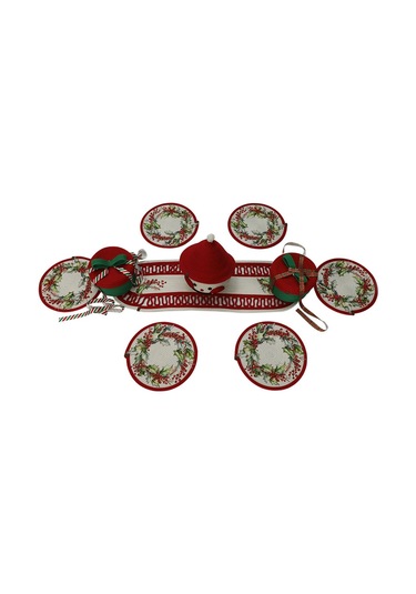 E38 El İşçiliği Yemek Seti Jüt Sepet,runner,supla Sunum Tabak Altlığı - 6167 Karışık