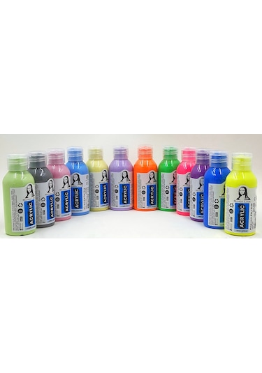 Monalısa 110 Ml Chalkı Renkler 12'li Akrilik Boya Seti