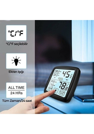 Loyka TST Dokunmatik Sıcaklık ve Nem Ölçer