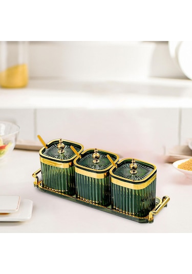 Suntek Magideal Ev Mutfağı Için Kapaklı Ve Kaşıklı Yeşil-3-ızgara