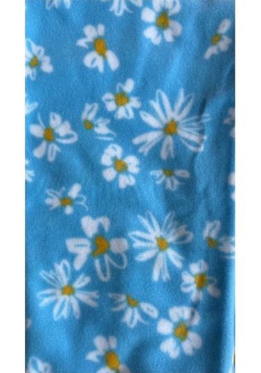 Kadın Desenli Yumuşak Polar Kışlık Pijama Eşofman Tek Alt Mavi