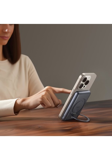 Mcdodo Mc-8361 5000mah 20w 360 Halka Standlı Metal Manyetik Power Bank siyah