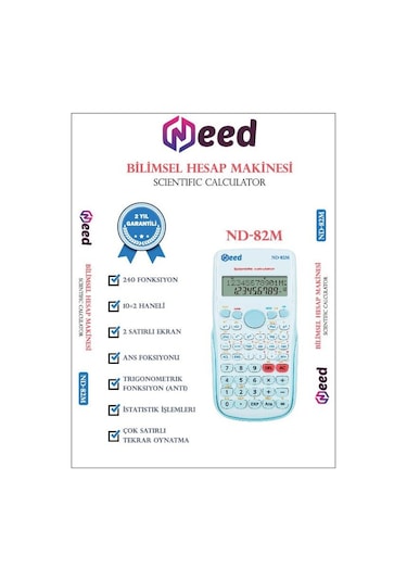 Need Nd-82m Mavi 240 Fonksiyonlu Bilimsel Hesap Makinesi Mavi