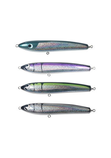 120g 22 Cm Yüzen Su Ahşap El Yapımı Büyük Kalem Derin Deniz Tekne Balıkçılık Dalga Yalan Ton Balığı Yemi Sarı-yeşil Lazer