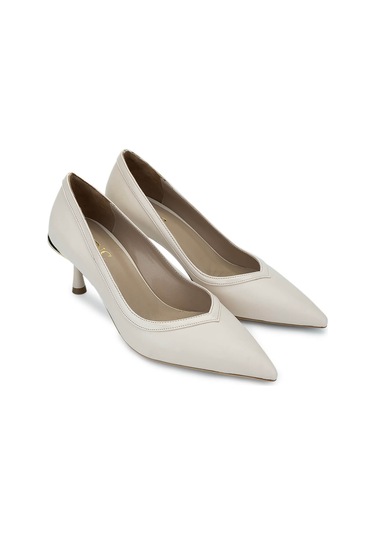 Tamer Tanca Kadın Vegan Bej Topuklu Ayakkabı 1073 3033 Bn Ayk Sk24-25 Bej Cılt Bej