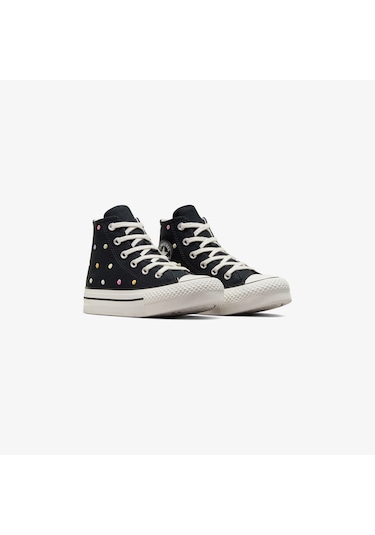 Converse Chuck Taylor All Star Eva Lift Polka Dots Çocuk Siyah Platform Sneaker A12609c Siyah