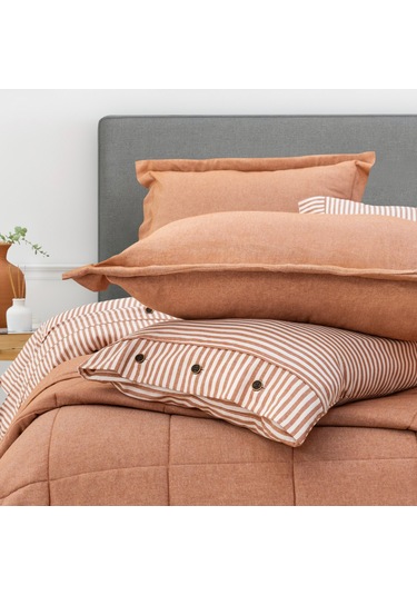 Schafer Home Loria Yatak Örtüsü Nevresim Seti 7 Parça-turuncu Turuncu