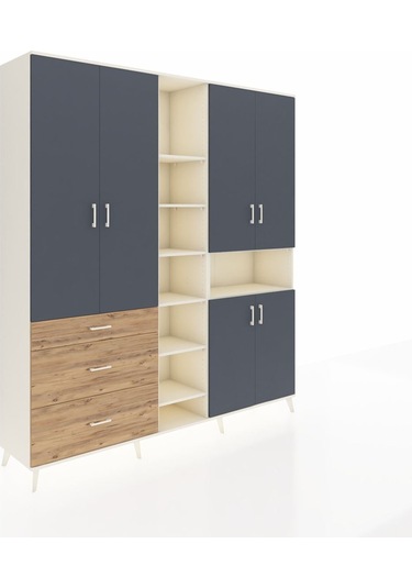 Hyperion Dolap 13 Raflı 3 Çekmeceli 6 Kapaklı 220x44x243 Aytaşı-antrasit/çam Antrasıt/atlas Çam Hyperion Dolap 13 Raflı 3 Çekmeceli 6 Kapaklı 220x44x243 Aytaşı-antrasit/çam Antrasıt/atlas Çam