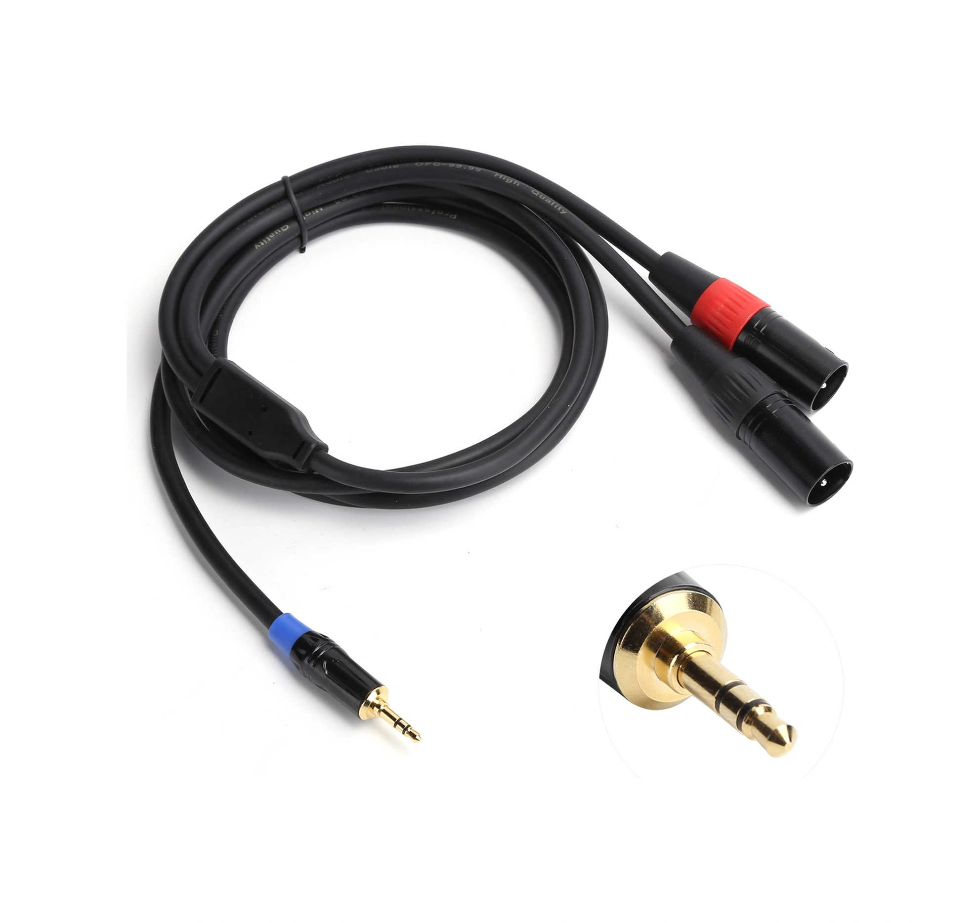 Shineyee 3.5mm'den Çift Xlr Erkeğe Dönüştürücü Ses Kablosu, Mikser Ve Güç Amfi İçin 1.8m, Pvc Malzeme, Sağ-sol Kanal Renkli Bağlantılar