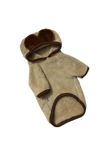 Gedyco Beige Premium Peluş Büyük Irk Köpek Sweatshirtü