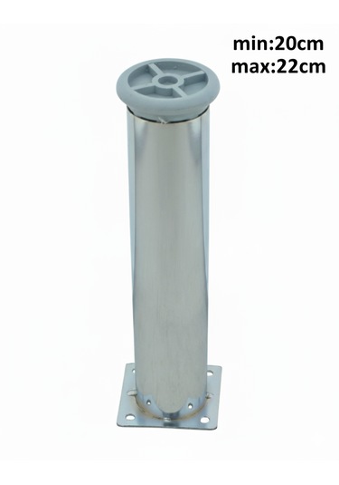 Ludıa Metal Ayarlanabilir 4 Adet Mobilya Ayağı Metal Tablalı 20cm Gri