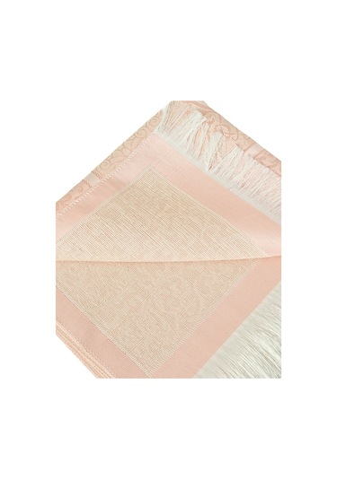 Tafta Seccade Ve İnci Vavlı Tesbih Şantuk Keseli Set Pembe