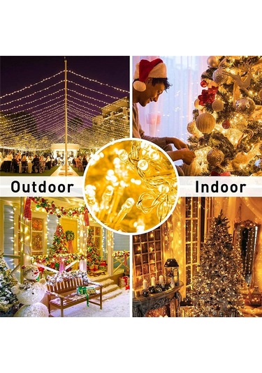 Sıcak Beyaz 100led Peri Dize Işıklar Noel Peri Dize Işıklar Noel Ağacı Şebeke Fişi Açık Bahçe Partisi Festivali Dekor Sıcak Beyaz