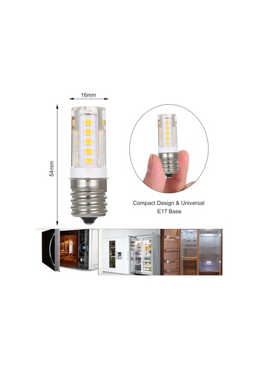 Fosenze E17 Vidalı Led Ampul 5w 3000k Isık 33 Led İçin Buzdolabı Mikrodalga Fırın Çamaşır Makinesi 360 Aydınlatma Enerji Tasarruflu Seramik+pc Ilık Beyaz