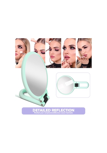 Qingmipy 10x/15x Büyütmeli Çift Taraflı Taşınabilir Katlanır El Aynası - Mor Renk Seçeneği İle Pratik Ve Şık Mor