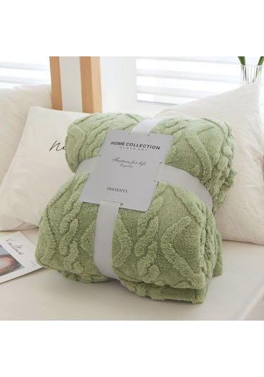 Yeşil Mercan Polar Basit Battaniye İskandinav Tarzı Çiçek Gazlı Bez Klima Yorgan Yumuşak Nefes Wrap Battaniye Yatak Örtüsü Ekose 100 150cm