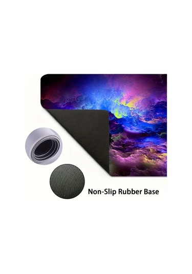 1 Adet Büyük Oyun E-spor Bilgisayar Kalınlaştırılmış Floresan Mouse Pad, Modern Galaksi Desenli Baskı Masaüstü Mat, Uv Siyah Işık Kaymaz Mouse Pad 400 900 3mm/15.7 35.4inch