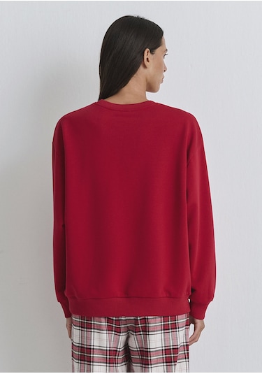 Mavi - Yılbaşı Temalı Kırmızı Sweatshirt 1s10507-70390 Kırmızı