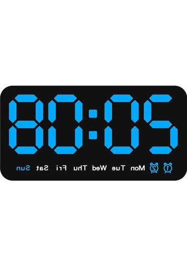 Ganzhoushop Zilinn Tarih Sıcaklık Ses Saati Saati Saat Renki Monte Mavi Masa Led Kontrollü Işık-79 Hafta Erteleme Duvara Duvar Dst Dijital Çok Çift Büyük Alarm 12/27h Af Çok Renki
