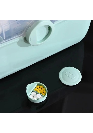 Bosphorusboutique02 3 Katlı Green İlaç İlk Yardım Çantası, Açık Yeşil, 100% Kaliteli Plastik, Aile Kullanımı İçin Açık Yeşil