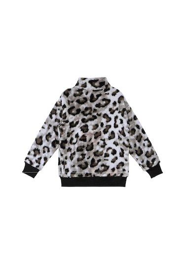 Denokids Mshb&g Leoparlı Kız Çocuk Peluş Sweatshirt Mint