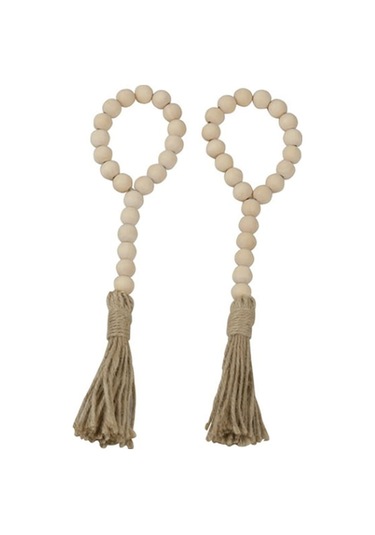 Suofeng Ahşap Boncuklu Püsküllü Duvar Dekorasyonu Ve Doğal