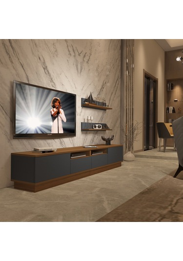 Decoraktiv Trendstyle 220rs Mdf Tv Ünitesi Tv Sehpası Ceviz - Antrasit