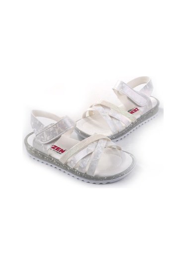 Papuç Sepeti Arzen-2880 Kız Çocuk Ortopedik Sandalet Beyaz