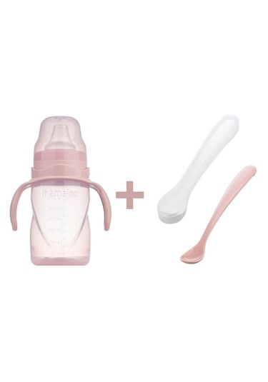 Mamajoo Eğitici Bardak 270 Ml & İkili Beslenme Kaşığı/powder Pink Açık Pembe