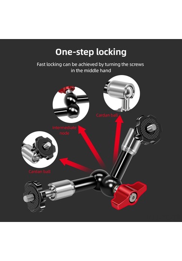 Skycity Alüminyum Biparçalı Jontlu Manipülatör - 360 Döner Top Başı, 1/4" Vida Bağlantısı, Kameralar Ve Aksesuarlar İçin Esnek Tutucu