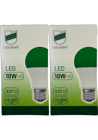 Uzlight 10w 75w 8200k Yeşil Işık E27 Duylu Led Ampul 2 Adet