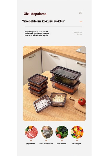 Mutfak Gıda Sınıfı Mühürlü Kutu Buzdolabı Saklama Kutusu-mor