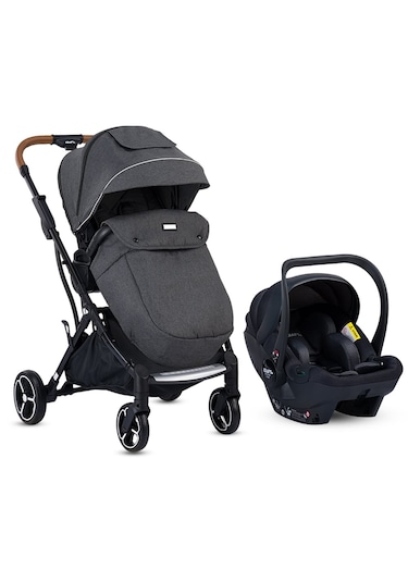 Kraft Juno İ-size Travel Sistem Bebek Arabası / Koyu Gri