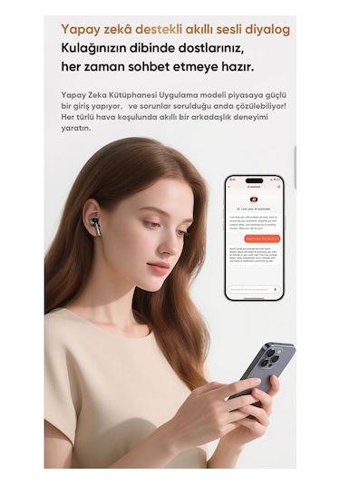Biriva TP29 Bluetooth 6.0 AI Dil Çevirili Kulak İçi Kulaklık