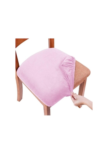 Jms Pembe Kadife Spandex Koltuk Döşemeli  Çıkarılabilir Yıkanabilir Elastik Yastık