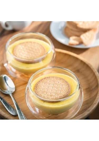 6'lı Çift Cidarlı Cam Lokumluk Sosluk Çerezlik 12478