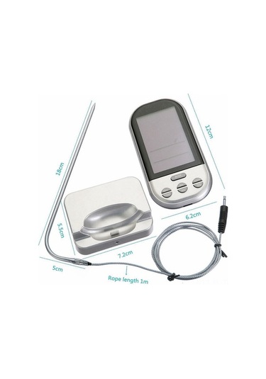 Ulzyvf Portatif Gıda Termometresi: 20-30m Rf, 0-250 Ölçüm, Su Geçirmez Prob, Küçük Tasarım, Turuncu Veya Gümüş Renk