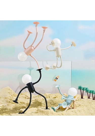 Kalıplanabilir Komik Sporcu Gece Lambası, Kendin Yap Şekilli Gece Lambası, Vantuzlu Bükülebilir Masa Lambası Dekompresyon Dekorasyonları Çok Renkli