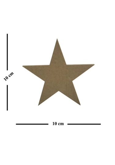 Boyanabilir Ahşap Mdf Yıldız Temalı 5 Li Dekoratif Obje - Süs