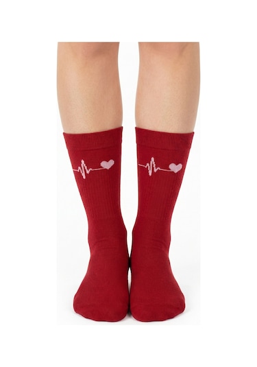 Gost Liria Crimson Desenli Unisex Soket Çorap Kırmızı