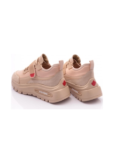 Dgn 081 Kadin Üstü Yazili Spor Ayakkabi 081-2252-R0152 Bej