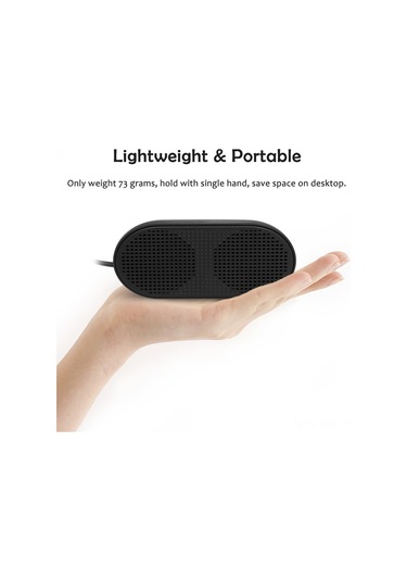 Konesam Hk-5002 Usb Hoparlörü, 20hz-23khz Frekans Aralığı, 0.5w 2 Çift Hoparlör, Usb Ses Kartı Kod Çözücü, 1.1m Kablolu, Plug & Play, Siyah Abs+tpu